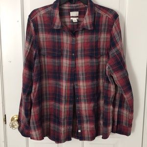 NWOT Light flannel red plaid shirt.